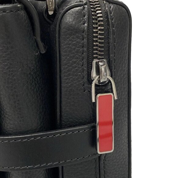 Auth CHRISTIAN LOUBOUTIN Bench Reporter - Black Leather Hardware Shoulder Bag - Picture 11 of 16